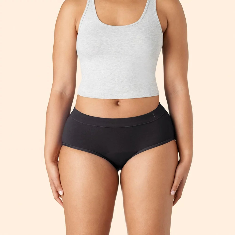 Thinx for All Women'S Super Absorbency Cotton Brief Period Underwear, Medium, Black