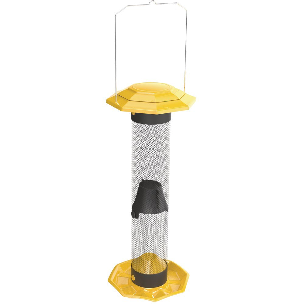 1 PK, Nature'S Way Ffm1-Nature'S Way Funnel Flip Top Yellow Mesh Tube Finch Bird Feeder