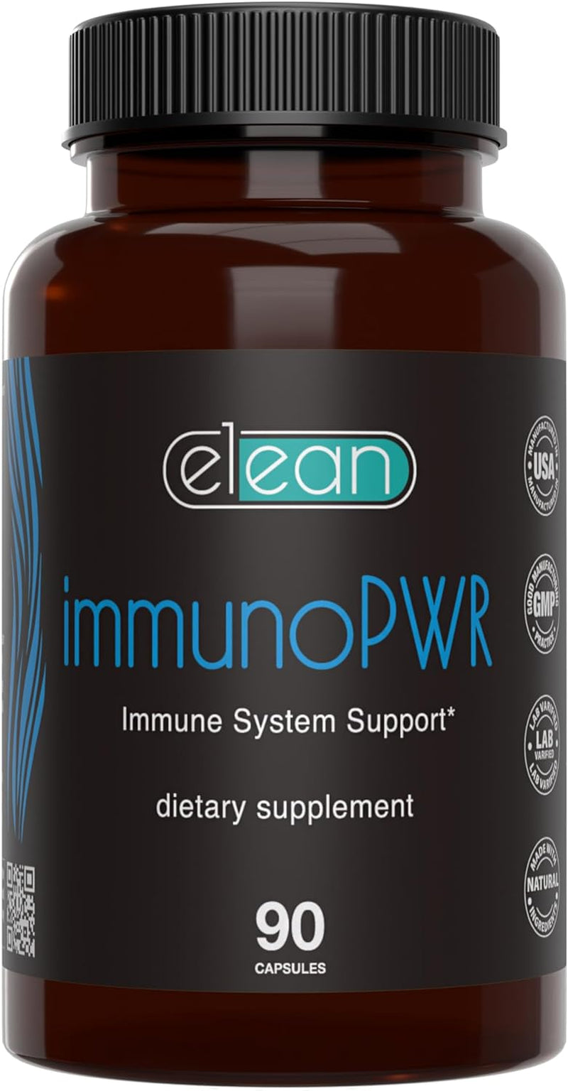 ELEAN Immuno PWR- Enriched with Zinc, Selenium, Amino Acid Lysine and Astragalus Root Extract for Collagen Synthesis, Thyroid Health, Mineral Support, Energy and Immune Health 90 Veg Capsules.