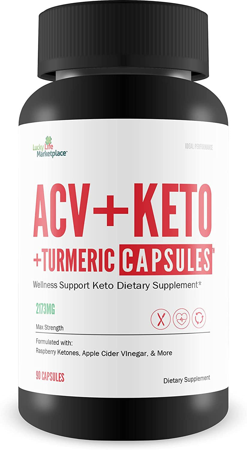 ACV + Keto + Turmeric - Support Reduced Inflammation - Keto Friendly ACV + Turmeric Supplement - Balance Blood Sugar & Support Immune Function with Vitamin C, D, & Zinc - 90 Count