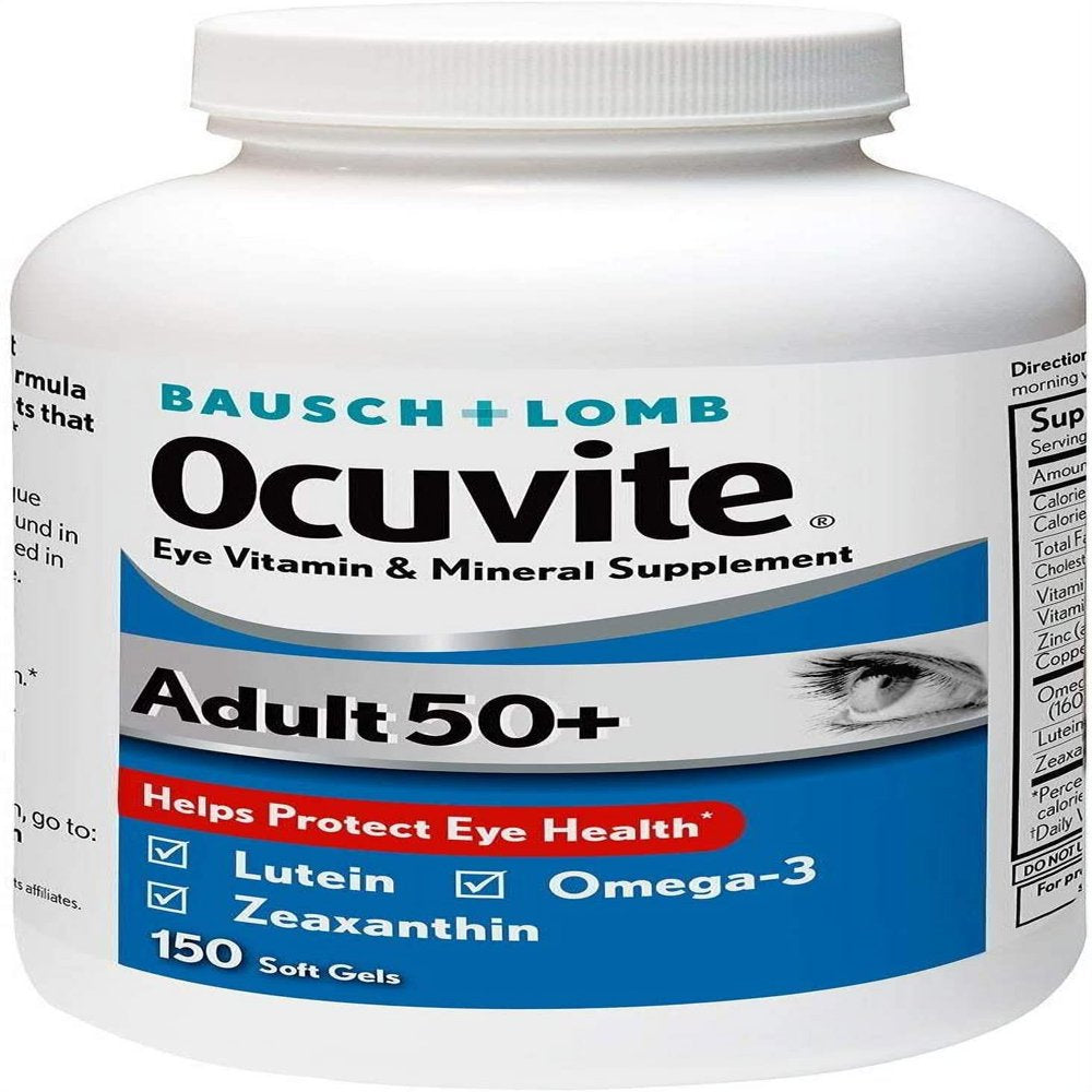 Bausch & Lomb Ocuvite Adult 50 plus with Omega 3 & Lutein, 50 Ct, 6 Pack