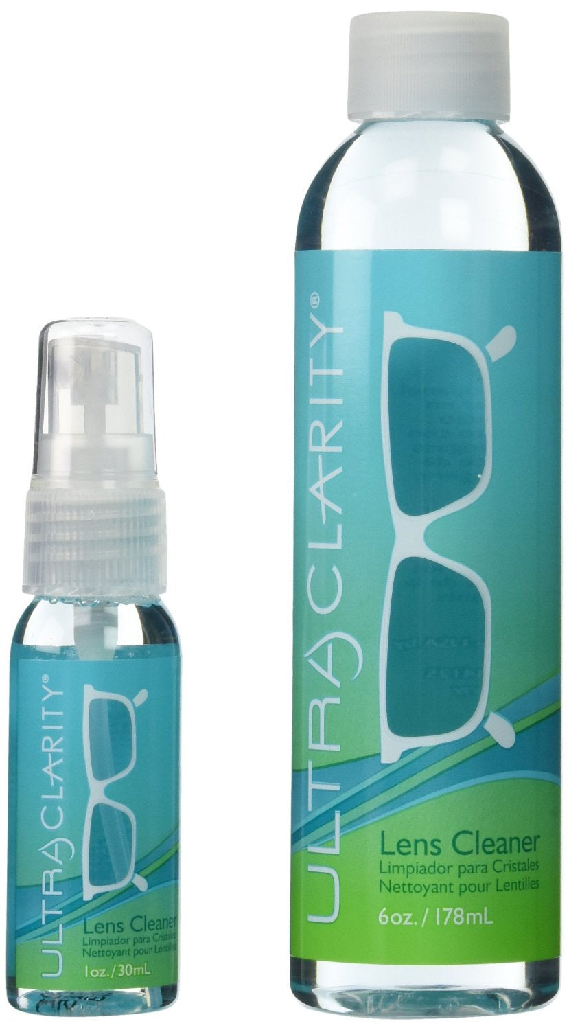 Ultra Clarity Lens Cleaner 1 Oz Spray Bottle and 6 Oz Refill Bottle