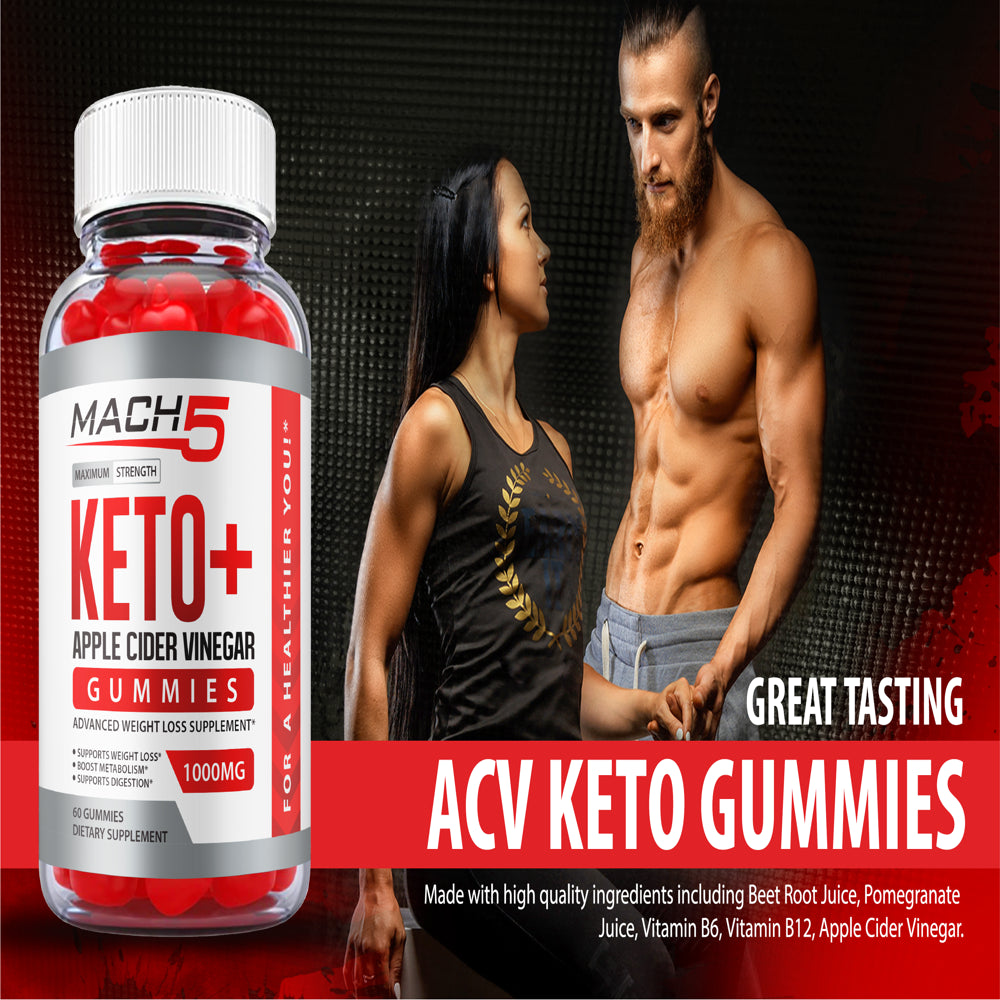 Mach5 ACV Keto Gummies Apple Cider Vinegar Vegan 60 Gummies