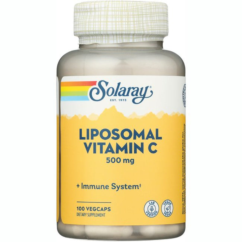 Solaray Liposomal Vitamin C 500Mg, Healthy Immune Function, Collagen Synthesis & Antioxidant Support, Vegan, 100 Vegcaps