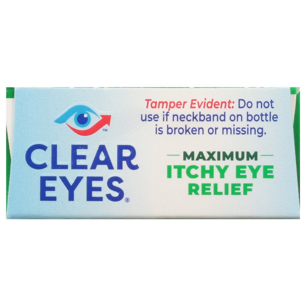 Clear Eyes Maximum Itchy Eye Relief Lubricant Eye Drops, 0.5 Fl Oz