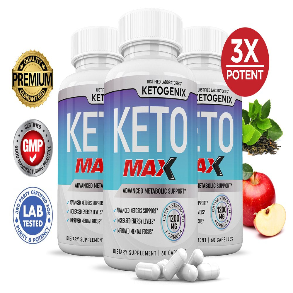 (3 Pack) Ketogenix Max 1200Mg Keto Pills Ketogenics Supplement Includes Gobhb 180 Capsules