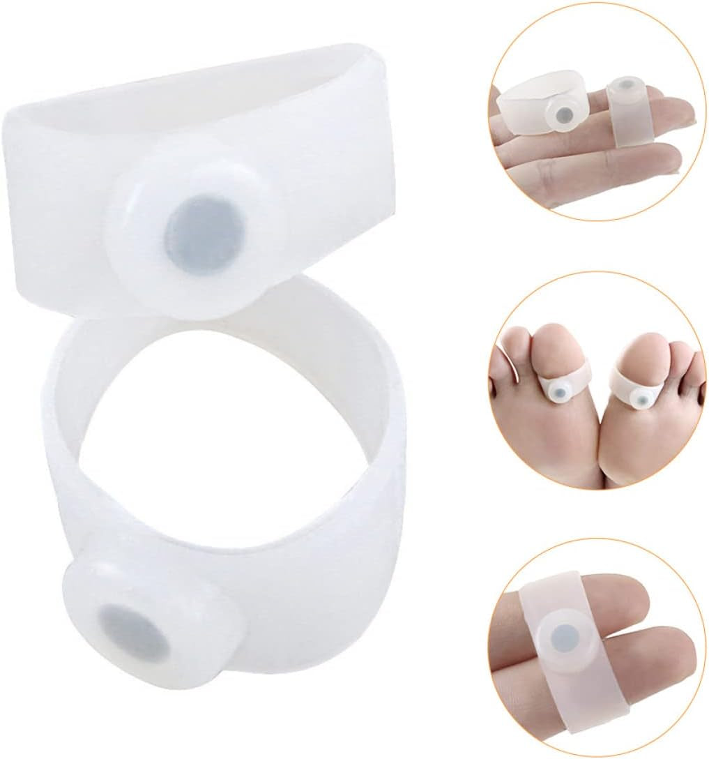 8 Pairs Toe Ring Foot Care Rings Magnetic Silicone Foot Rings Foot Supplies Foot Care Tool Foot Rings Slimming Foot Rings Birthday Present Pu White