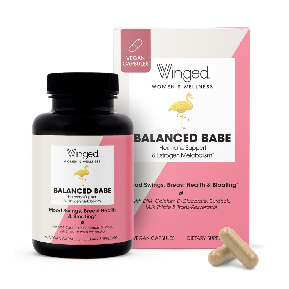 Winged Wellness Balanced Babe Hormone Balancing DIM Vegan Capsules, Women'S Supplement, 30 Servings, 60Ct