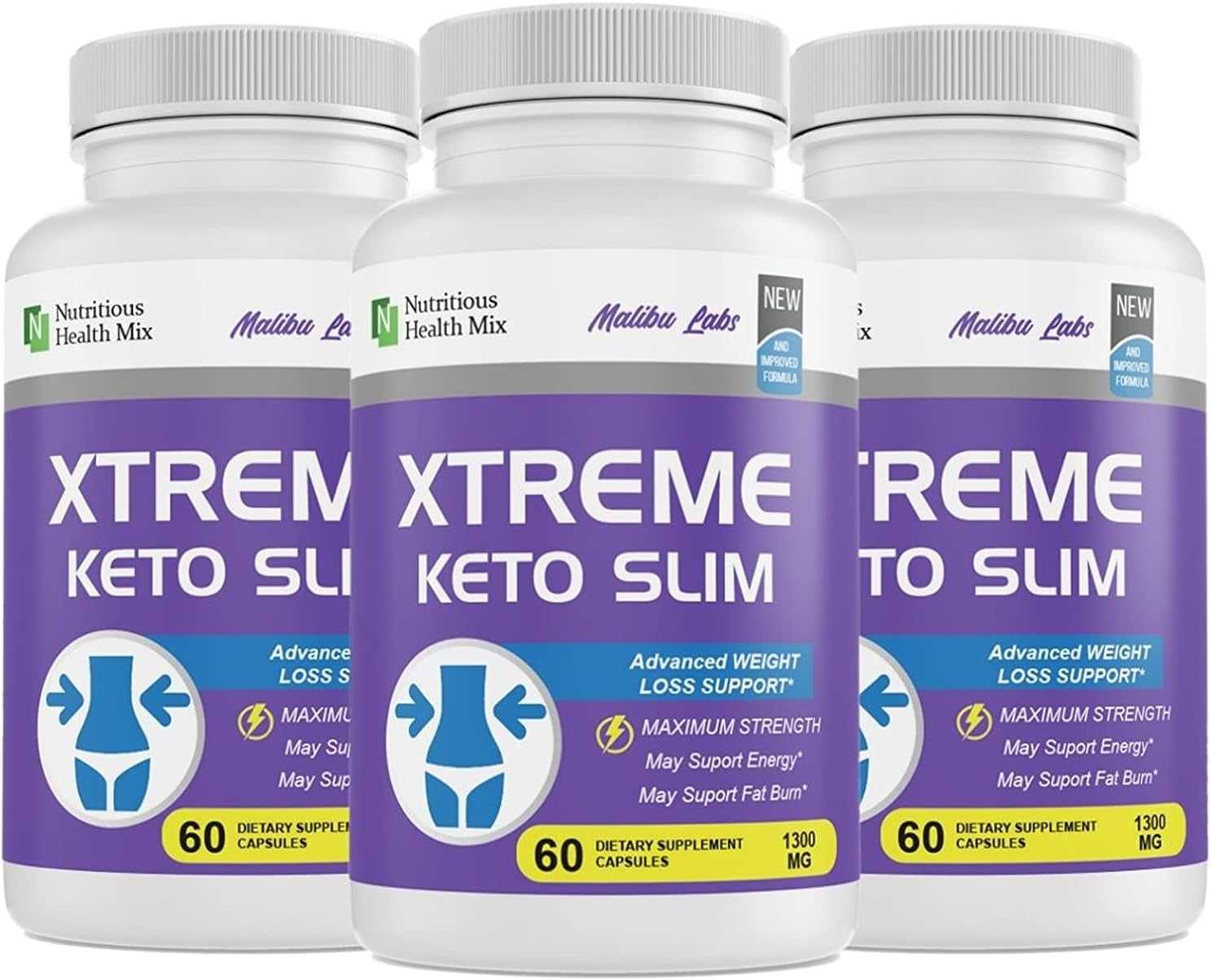 Xtreme Keto, Advanced Ketogenic Pill Shark Formula 1300 MG, Made in the USA, (3 Bottle Pack), 90 Day Supply Tank