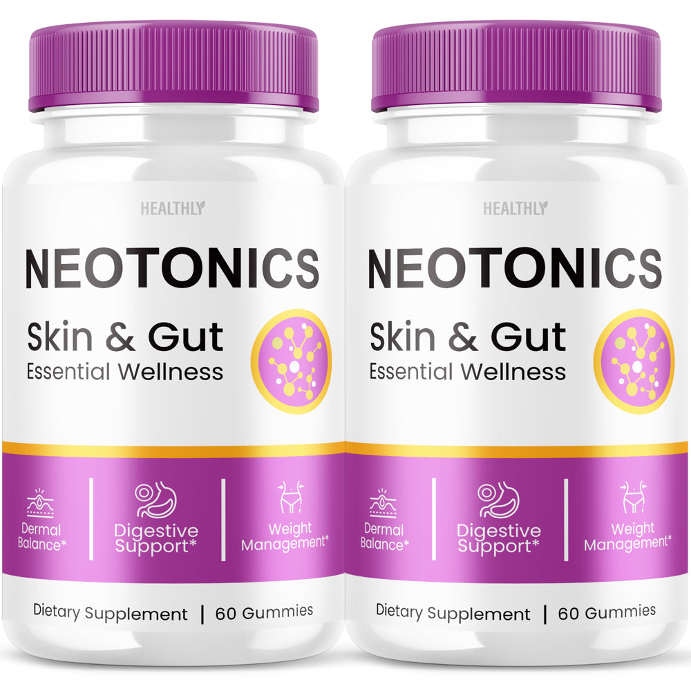 (2 Pack) Neotonics Skin and Gut Gummies Dermal Balance Digestive Support and Weight Management (120 Gummies)