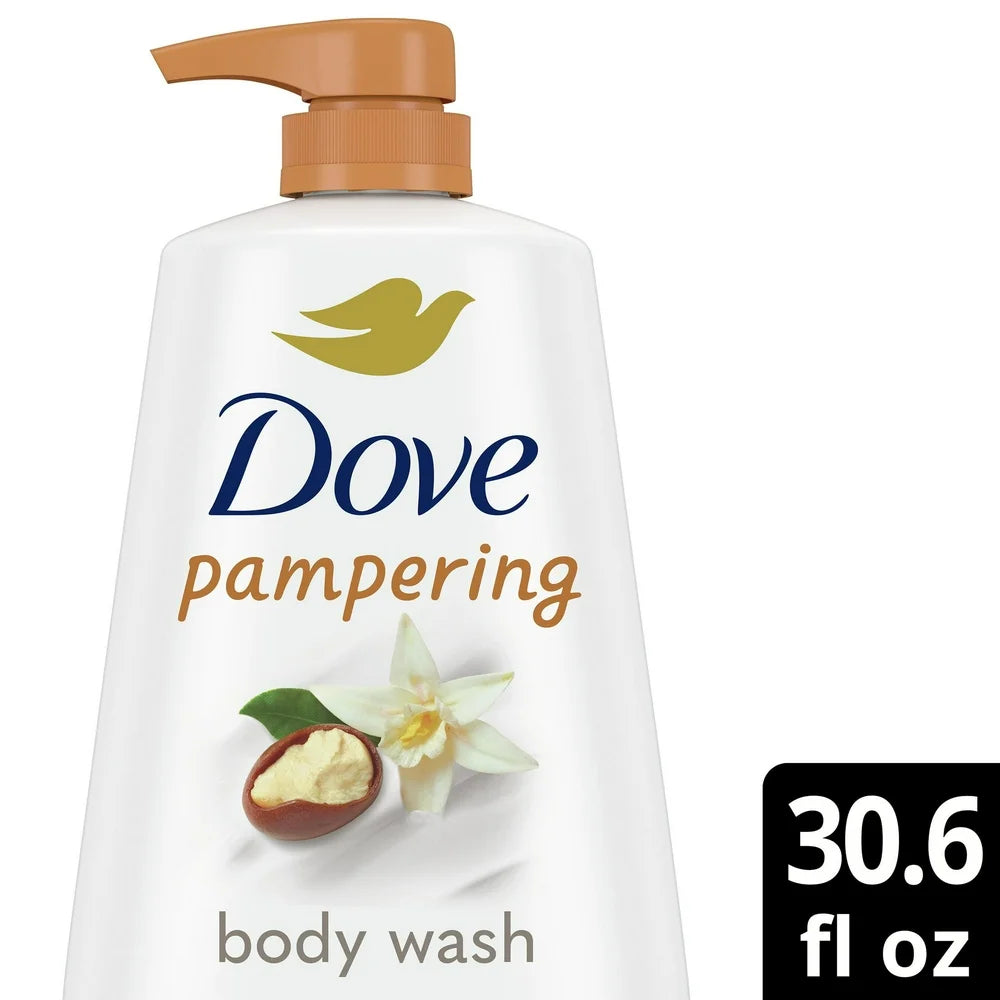 Dove Pampering Long Lasting Gentle Women'S Body Wash All Skin Type, Shea Butter & Vanilla, 30 Fl Oz