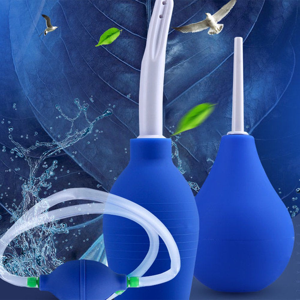 Etereauty 1PC 89ML Small Douche Ball Shape Cleaner Vaginal Flusher Washing Enemator for Adults (Blue)