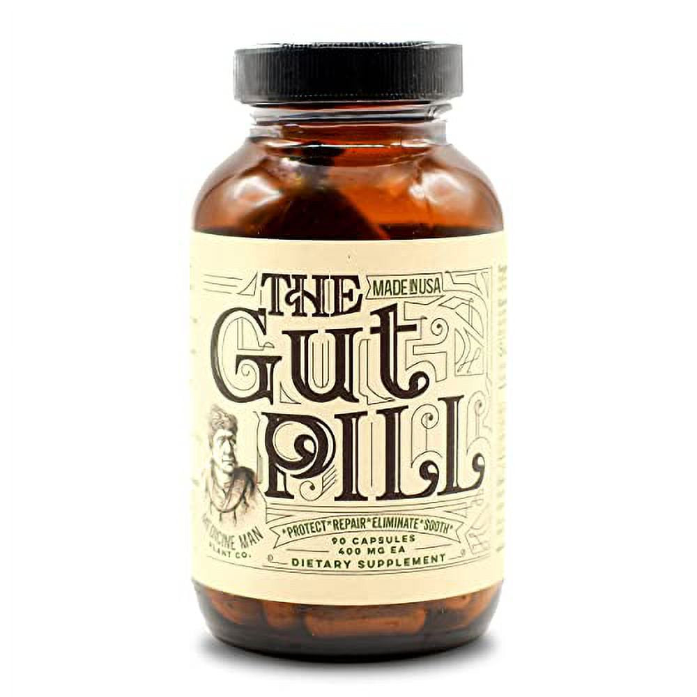 The Gut Pill 90 Capsules - Natural Gut Health Supplements for Men & Gut Health Supplements for Women with Marshmallow Root Herb, Calendula Flower, Triphala Fruits, and Lactobacillus Acidophilus