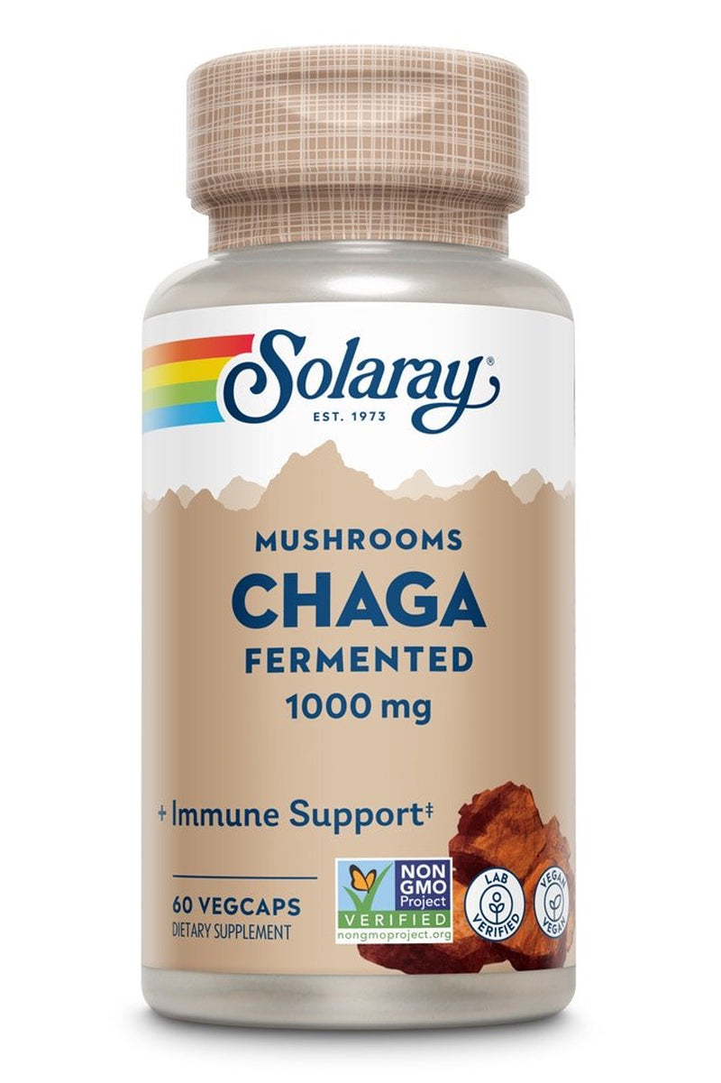 Solaray Mushrooms Fermented Chaga -- 1000 Mg - 60 Vegcaps