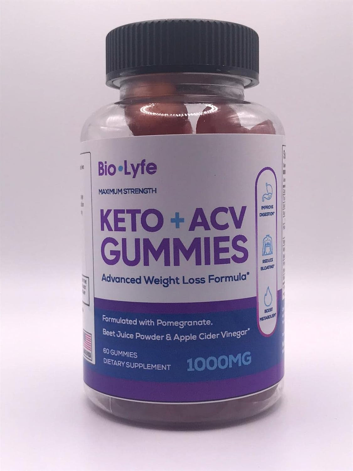 Zonata Bio-Lyfe Keto Gummies, Bio Lyfe ACV Keto Gummies, 60 Count, 1 Month Supply