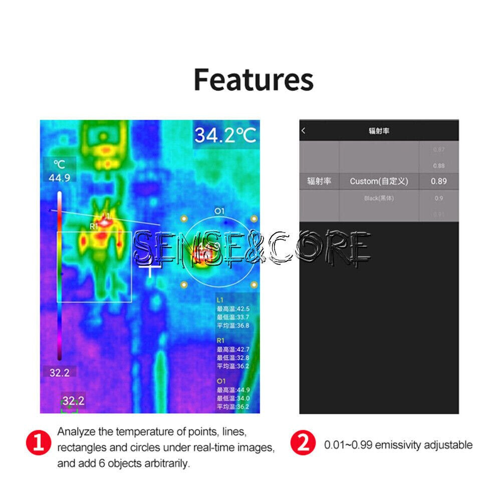 Uti120 Thermal Imager Infrared Thermal Imaging Camera for Adroid IOS Smart Phone