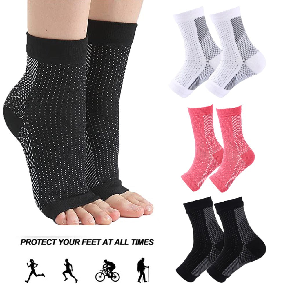 3 Pairs Neuropathy Socks for Men Women, Soothe Compression Socks for Plantar Fasciitis Swelling Relief