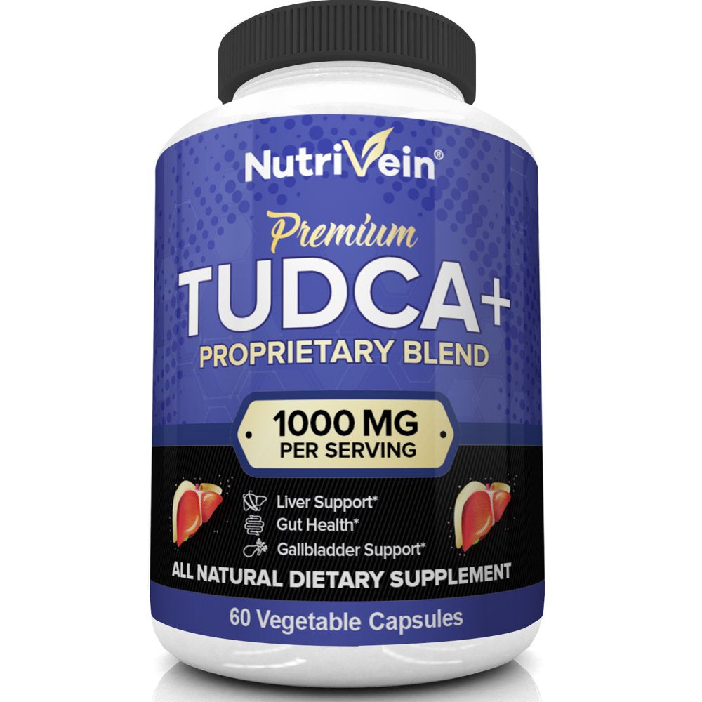 Nutrivein TUDCA Liver Support Supplement 1000Mg - 30 Day Supply - 60 Capsules, Two Daily