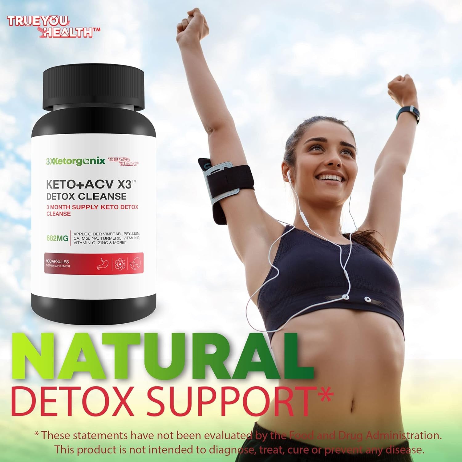 3X Ketorganix Keto+Acv 3X Detox Cleanse - 3 Month Supply Keto Detox Cleanse - Natural Detox Support with Full Body Cleanse - Promote Immune Health - Help Reduce Oxidative Stress & Bloating