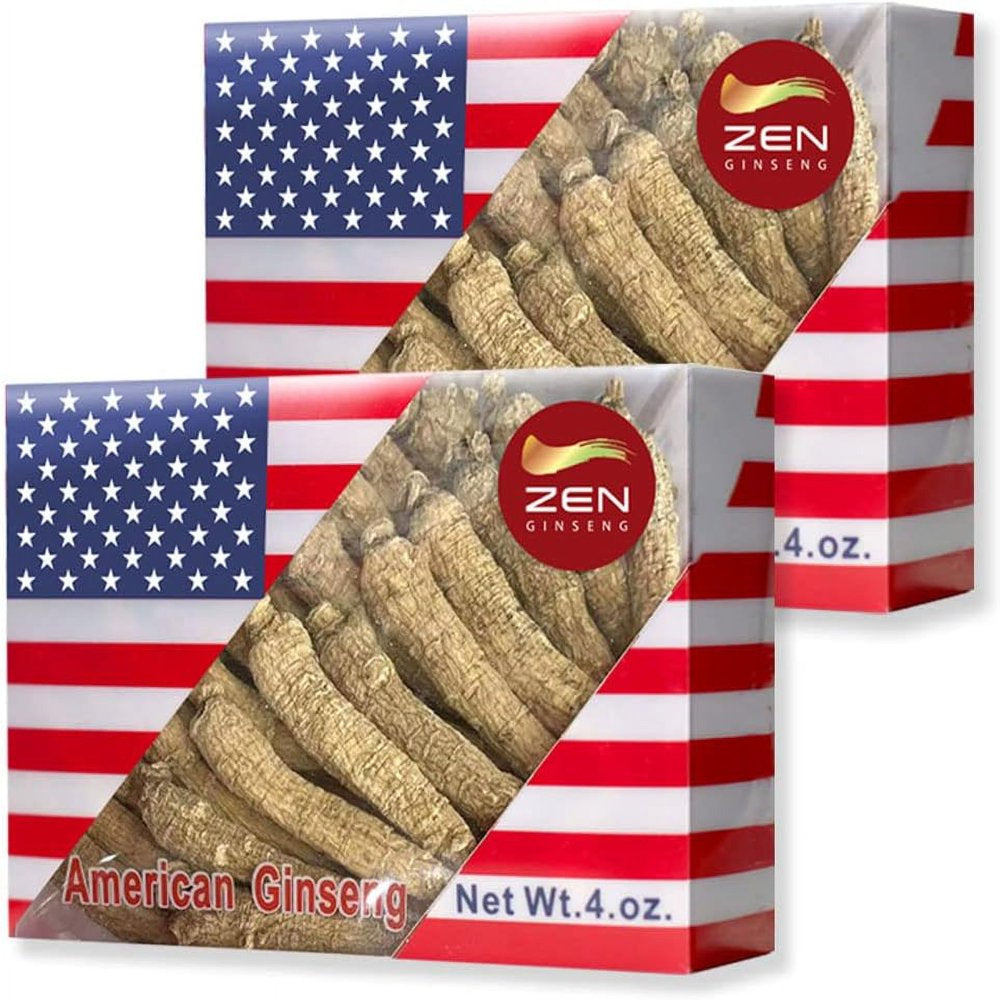 2 Boxes of Hand Selected American Ginseng Root-Small Tail (4Oz/Box)西洋参/花旗参 Panax Ginseng. Boosts Body Immunity, Energy & Stamina for Man & Women