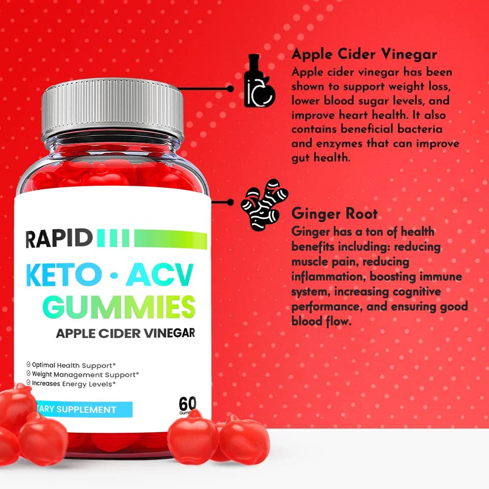 (2 Pack) Rapid Keto ACV Gummies - Supplement for Weight Loss - Energy & Focus Boosting Dietary Supplements for Weight Management & Metabolism - Fat Burn - 120 Gummies