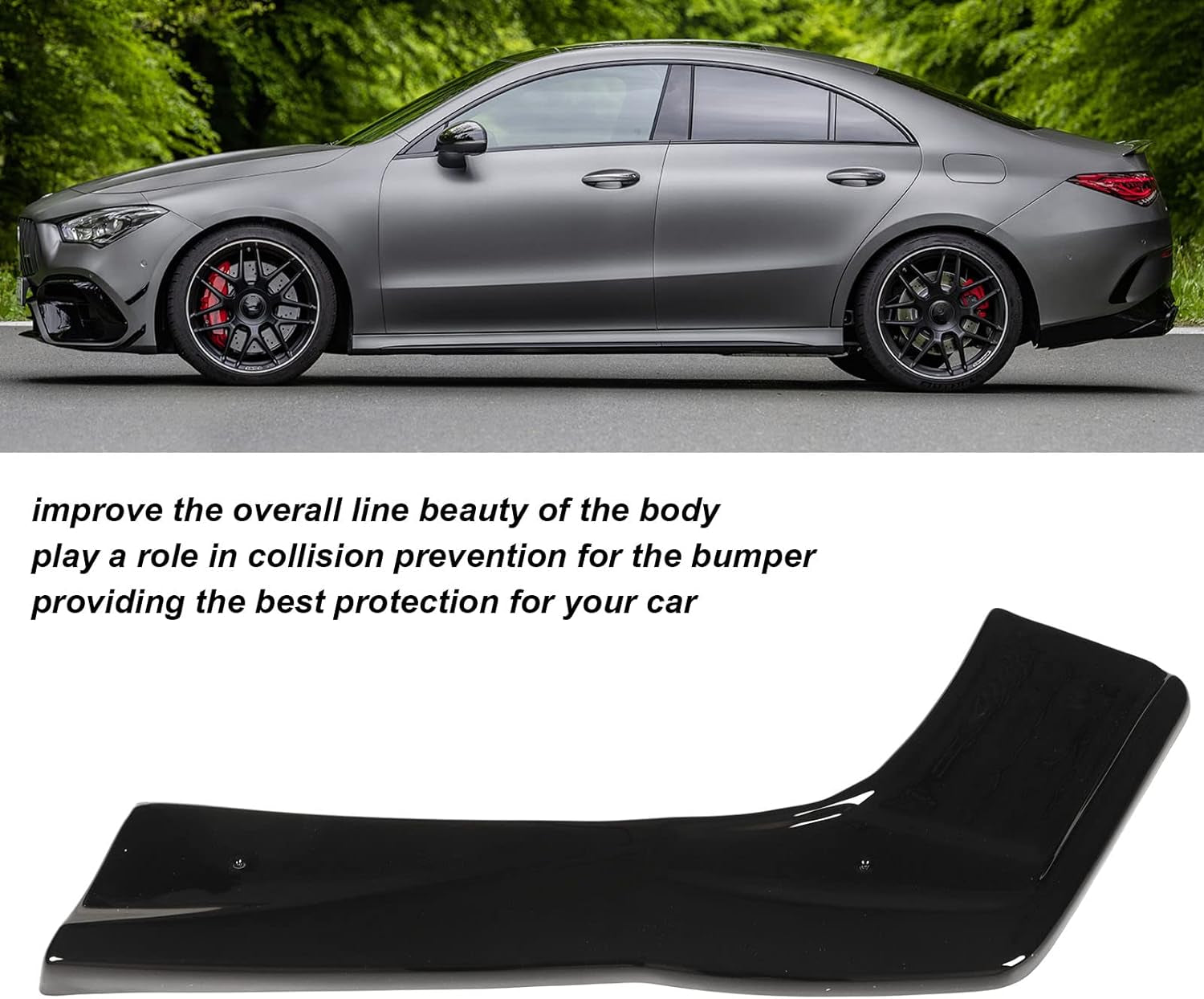 1 Pair Tail Bumper Lip Spoiler, Rear Splitter Lip Spoiler Glossy Black Left Right Bumper Diffuser Splitter Kit Replacement for Benz CLA Class C118 CLA35 CLA45