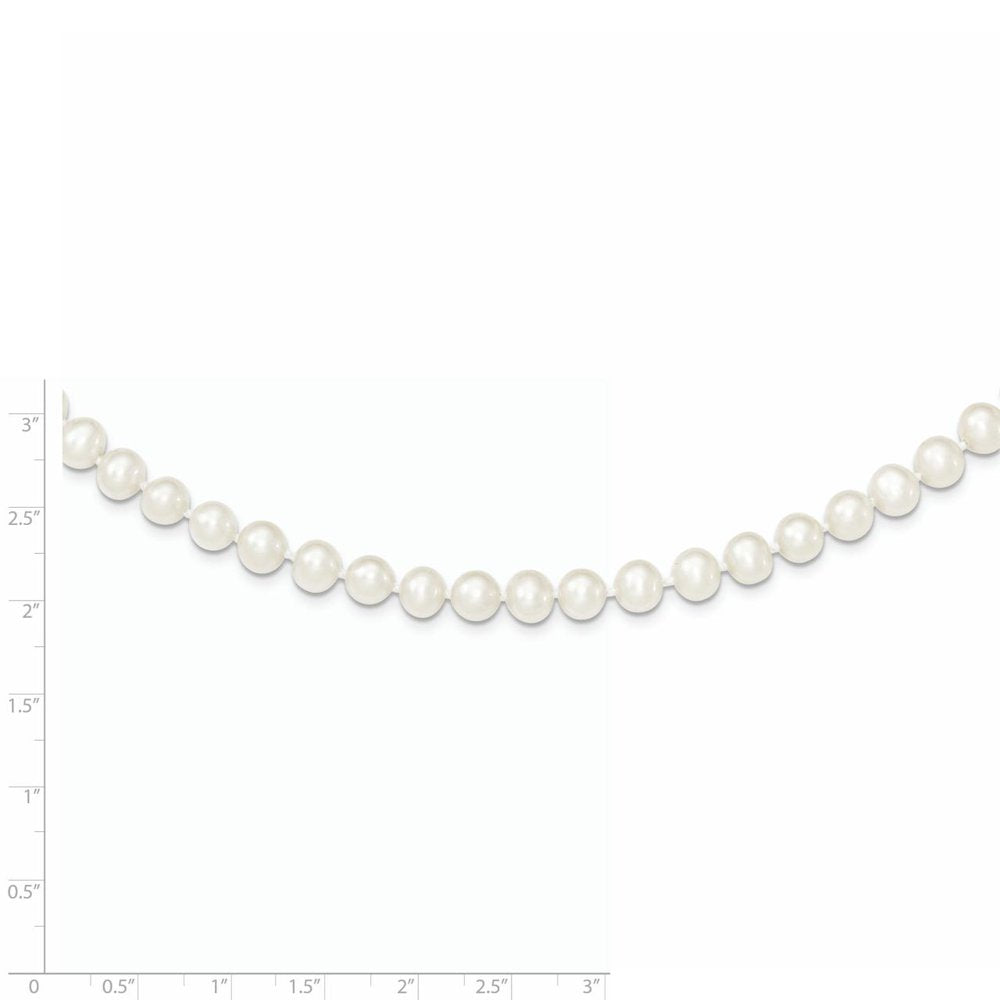 Sterling Silver Rhodium-Plated 6-7Mm White FWC Pearl Necklace QH4726