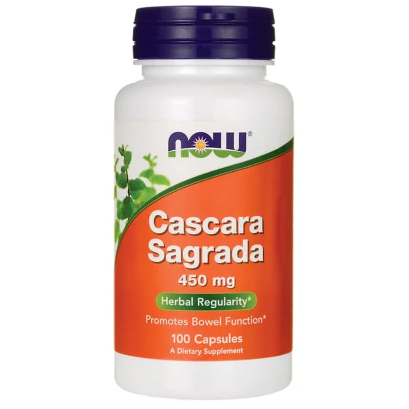 NOW Supplements, Cascara Sagrada (Rhamnus Purshiana) 450 Mg, Herbal Regularity*, 100 Veg Capsules