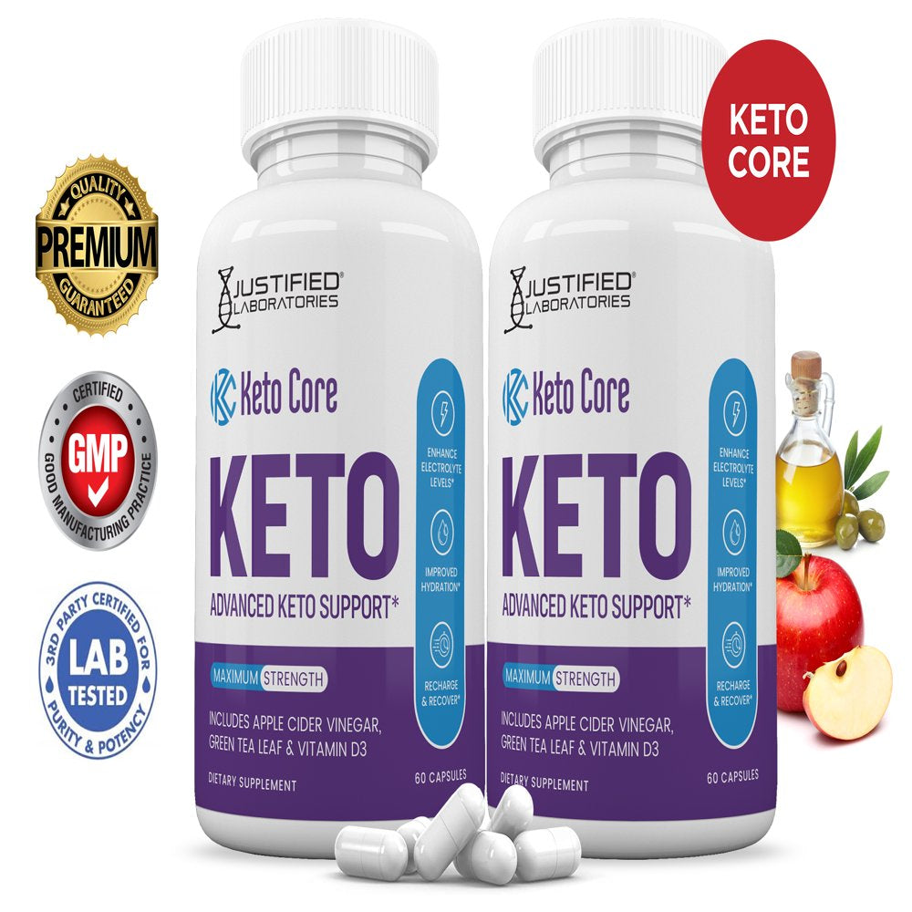 (2 Pack) Keto Core ACV Pills 1275Mg Alternative to Gummies Dietary Supplement 120 Capsules