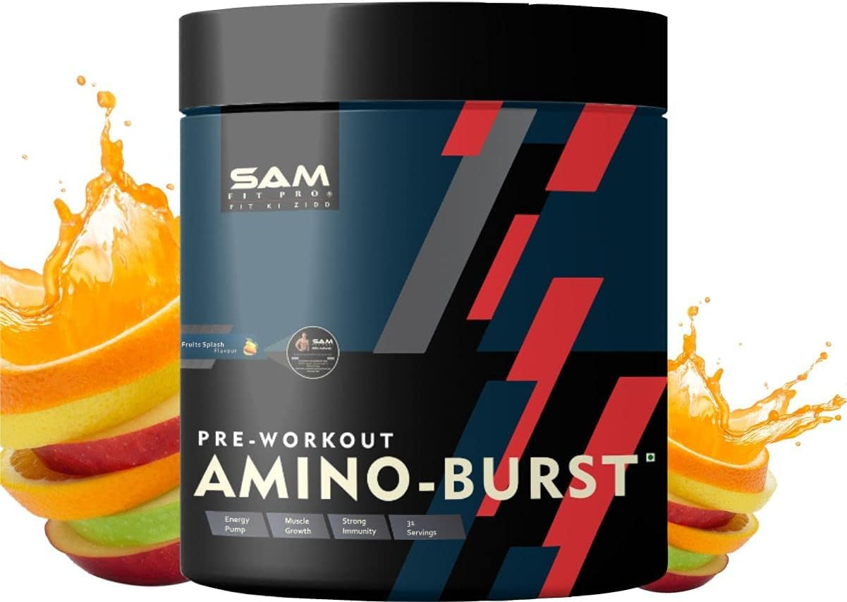 Verem Pro Pre Workout Amino Burst - Combination of Most Amino Acids 250G (Fruit Splash)