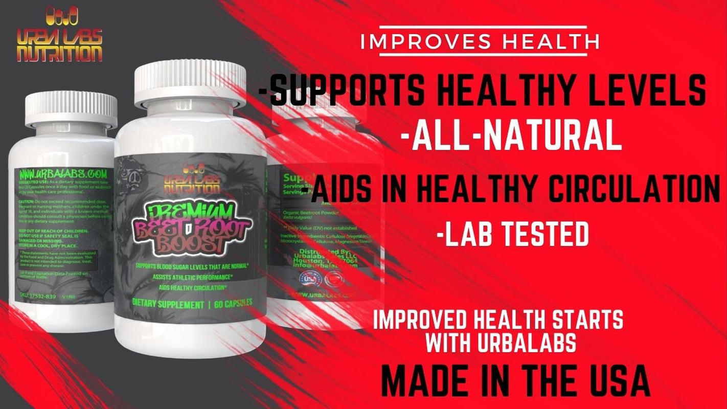 Urbalabs 2 Pack Premium Beetroot Boost Super Beets Supplement Natural Nitric Oxide Booster