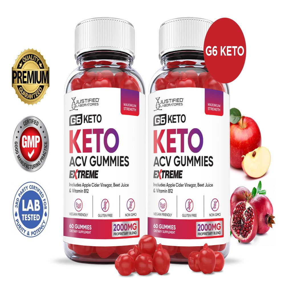 (2 Pack) G6 Keto ACV Gummies 1000MG Dietary Supplement 120 Gummys