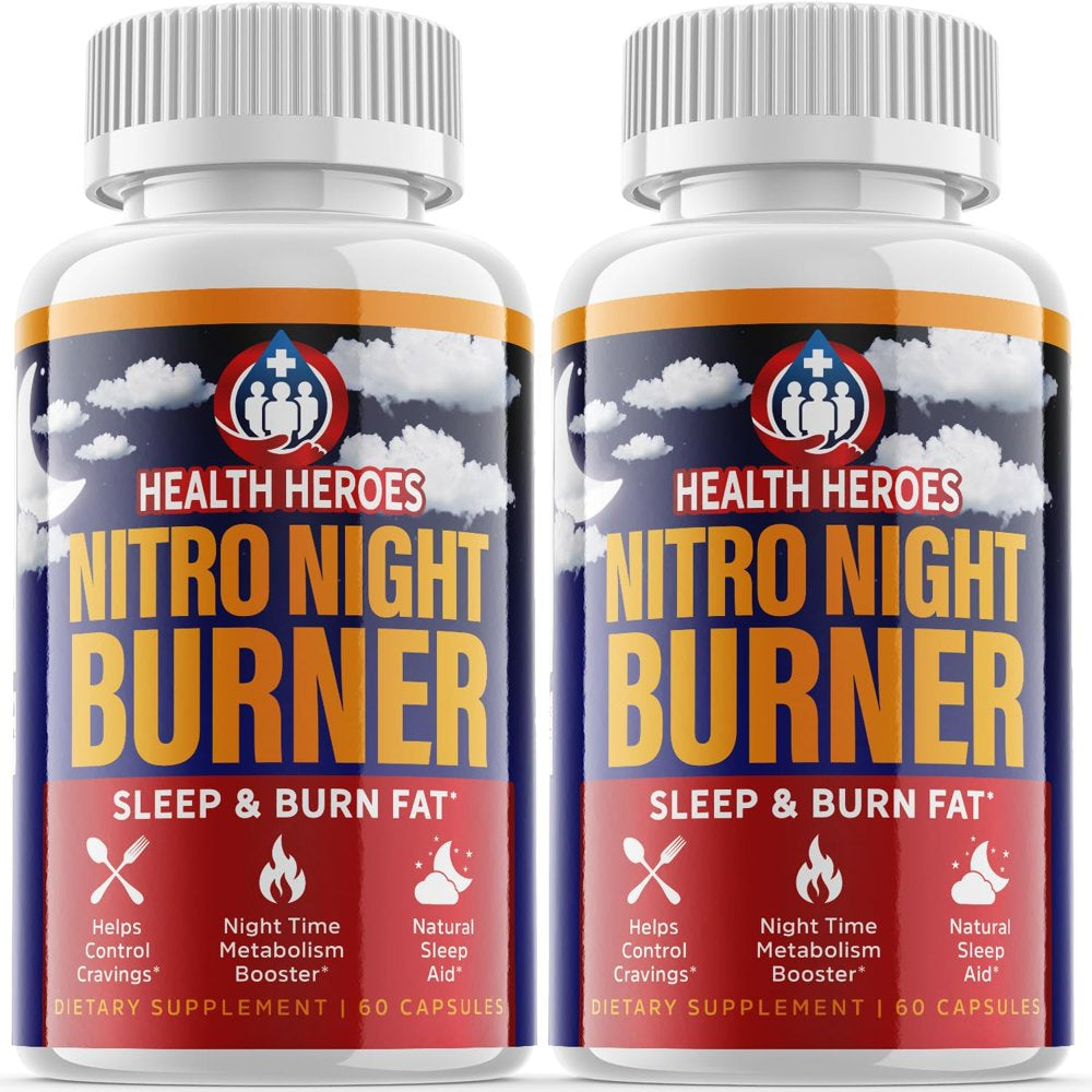 (2 Pack) Nitro Night Burner - Keto Weight Loss Formula - Energy & Focus Boosting Dietary Supplements for Weight Management & Metabolism - Advanced Fat Burn Raspberry Ketones Pills - 120 Capsules