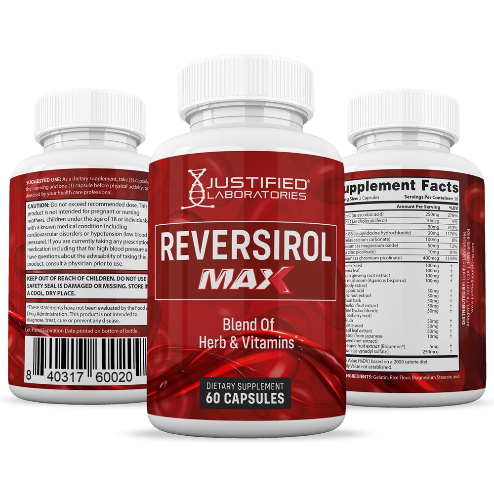 (5 Pack) Reversirol Max Advanced Formula 1295MG 300 Capsules