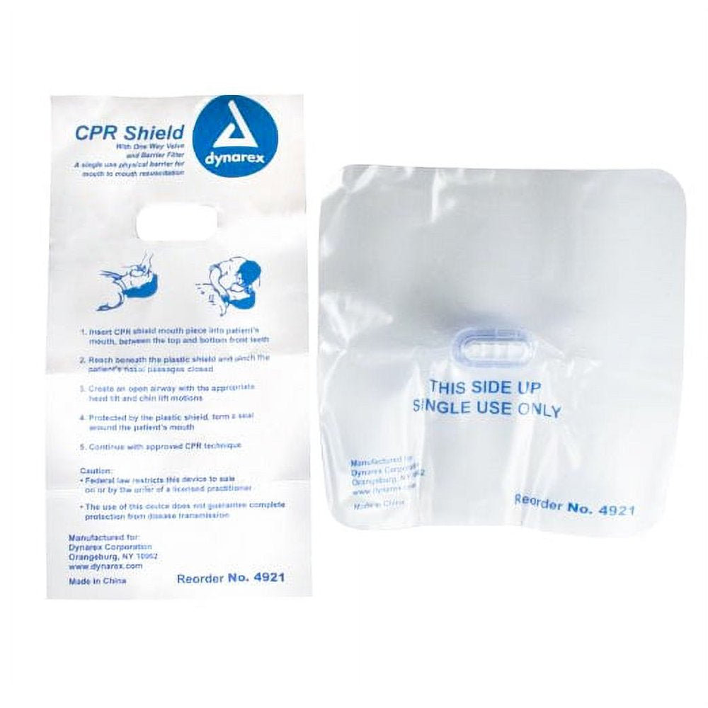 2 Pack Dynarex CPR Face Shield with 1 Way Valve and Barrier Filter