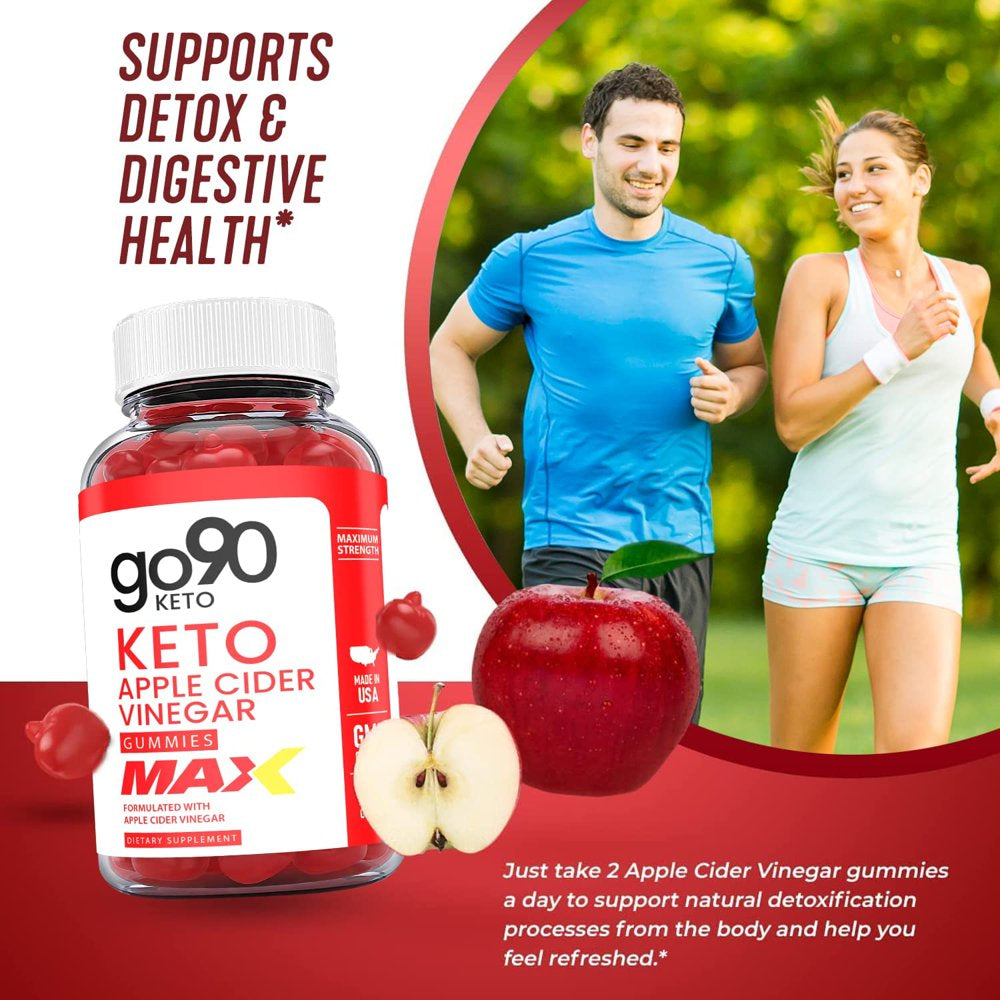 (1 Pack) Go90 Max Keto ACV Gummies - Supplement for Weight Loss - Energy & Focus Boosting Dietary Supplements for Weight Management & Metabolism - Fat Burn - 60 Gummies