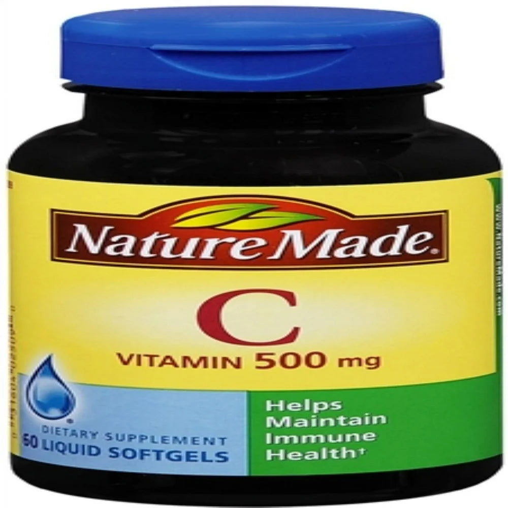 Nature Made Vitamin C 500 Mg Liquid Softgels 60 Soft Gels (Pack of 2)