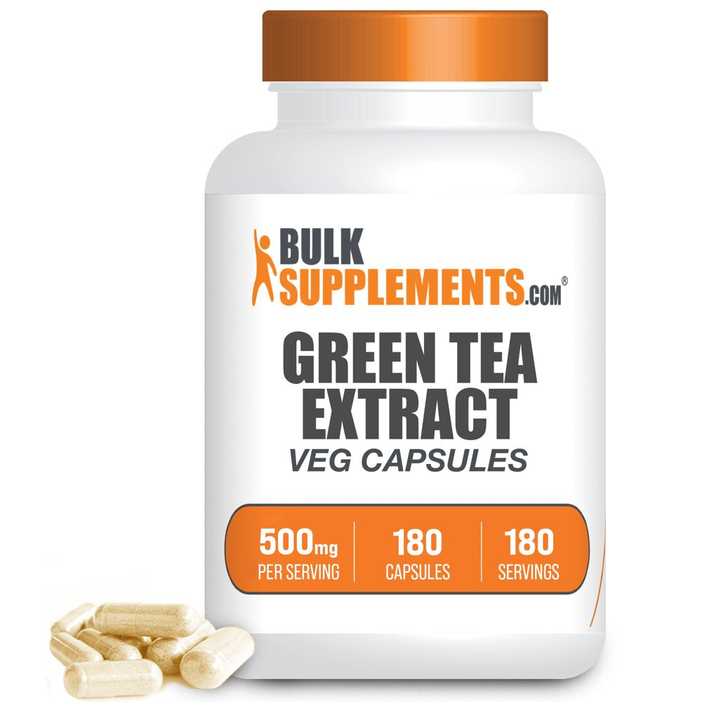 Bulksupplements.Com Green Tea Extract (50% EGCG) Capsules, 500Mg - Cognitive & Heart Support Supplements (180 Veg Caps - 180 Serv)