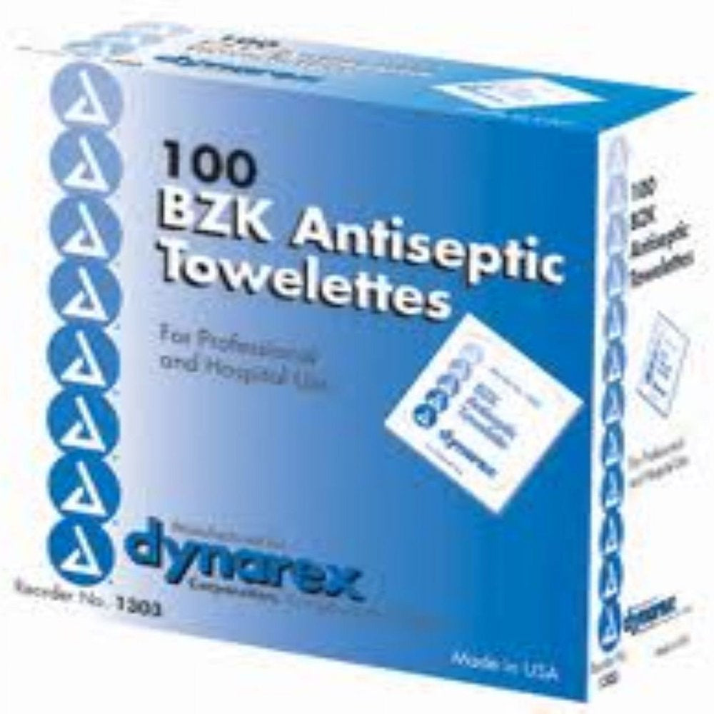 Dynarex BZK Antiseptic Towelettes 100 Each - (Pack of 3)