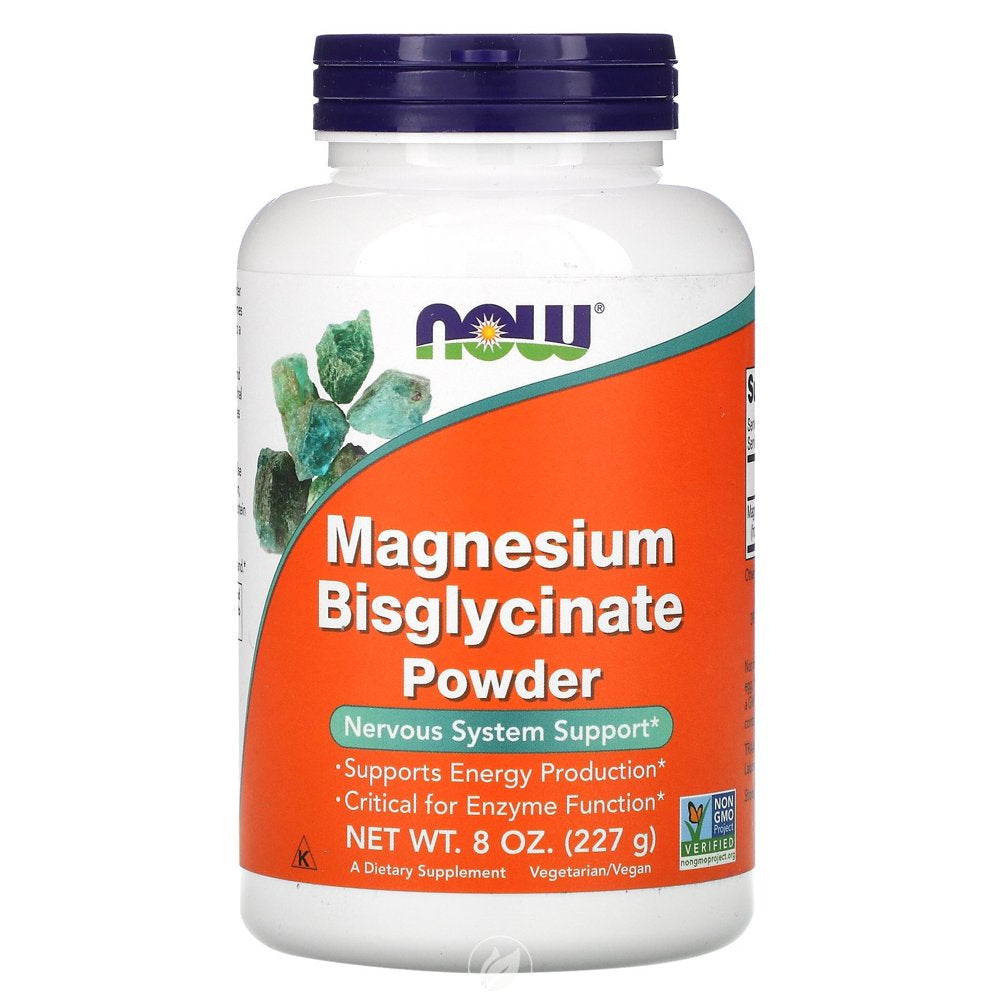 NOW Supplements Magnesium Bisglycinate Powder 8 Oz