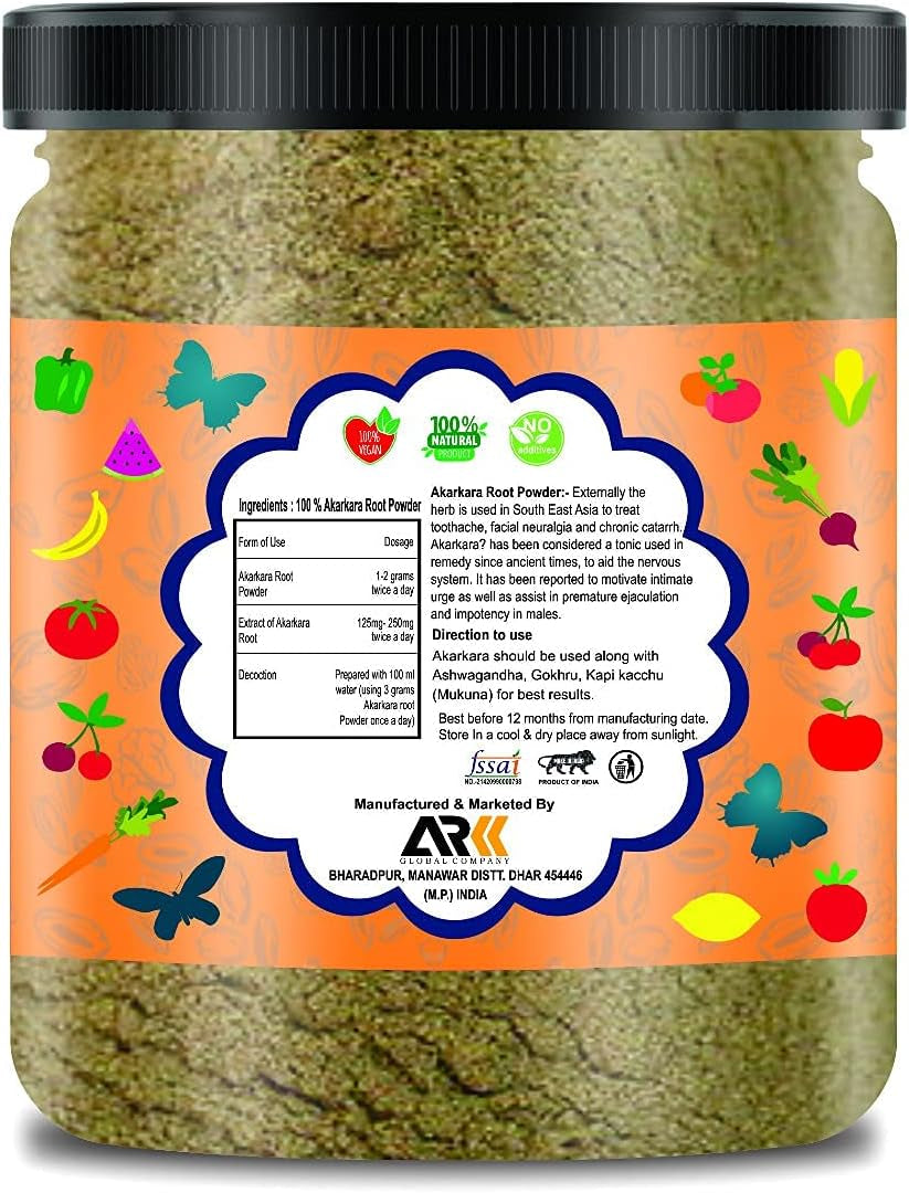 Veena Organic Infinity Akarkara Root Powder | Anacyclus Pyrethrum | Pellitory Root Powder- 200 GM by Organic Infinity