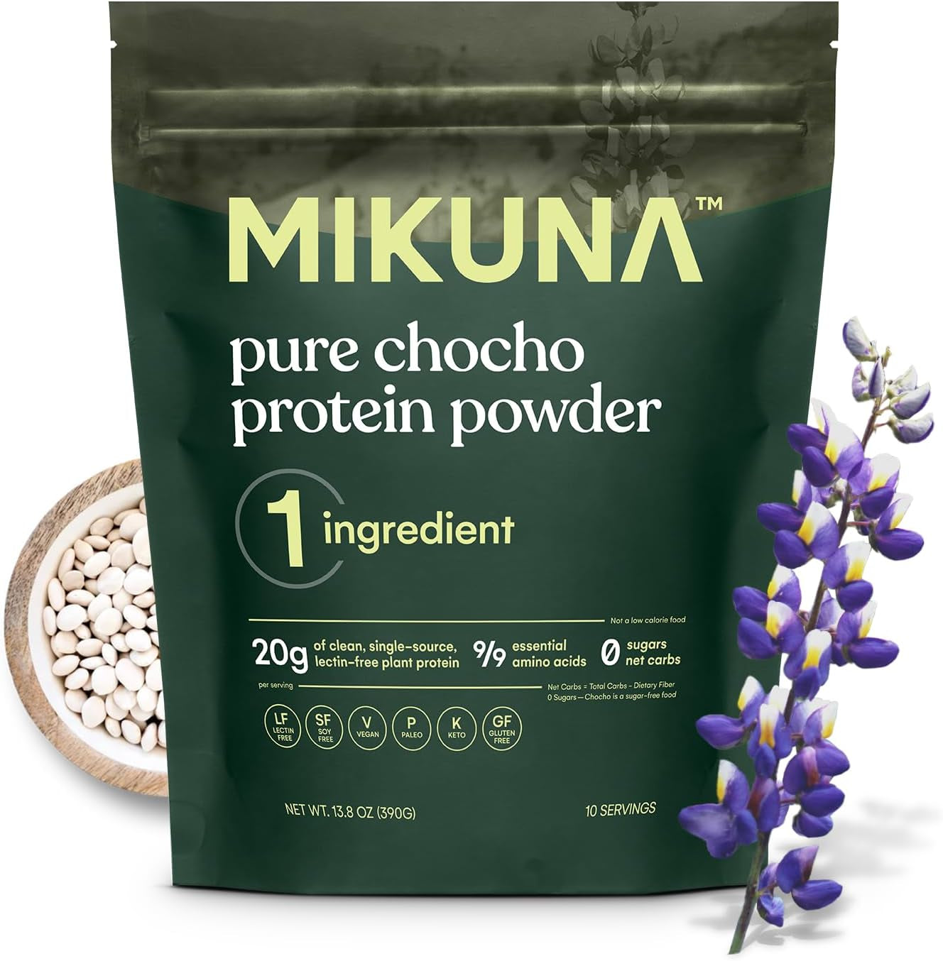 Vegan Protein Powder (Unflavored, 10 Servings) - Plant Based Chocho Superfood Protein - Dairy Free Protein Powder Packed with Vitamins, Minerals & Fiber - Gluten, Keto & Lectin-Free