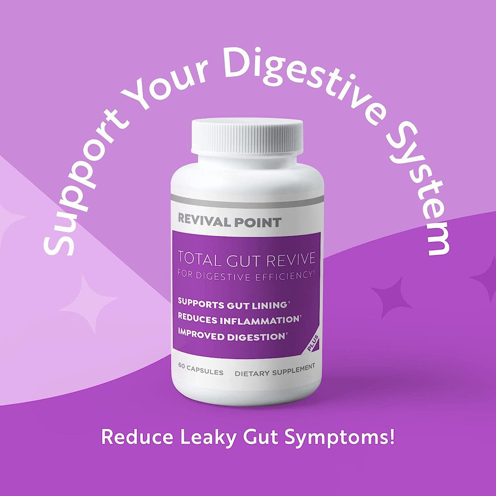 Total Gut Revive Advanced Gut, Leaky Gut Repair & Digestive Health Supplement by Revival Point 60 Capsules