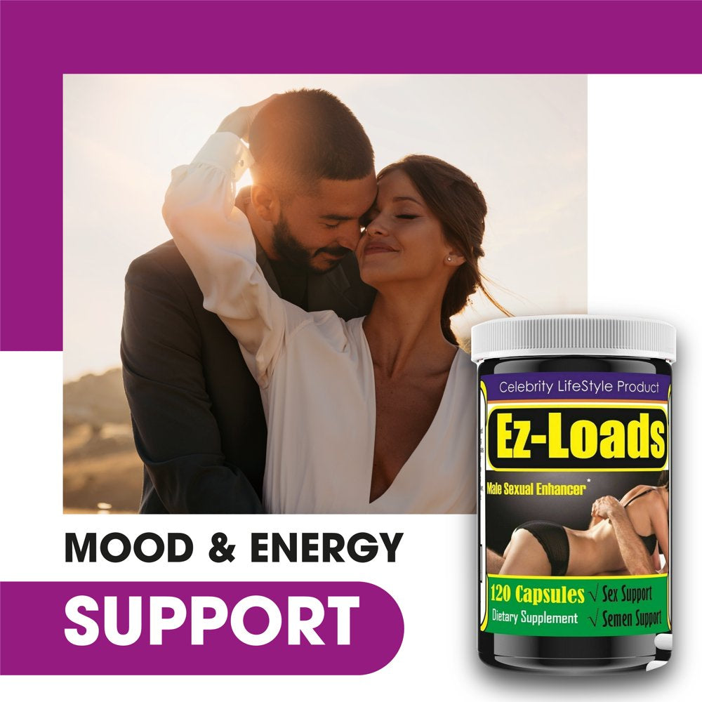 Ez Loads Testosterone Booster for Men, Male Enhancing Supplement 120 Count by Celebrity Lifestyle