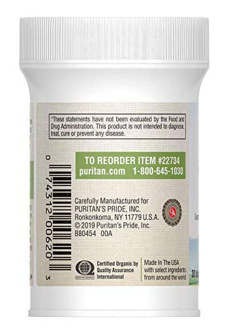 Puritan'S Pride Organic Women'S Multivitamins with Zinc, 30 Tablets