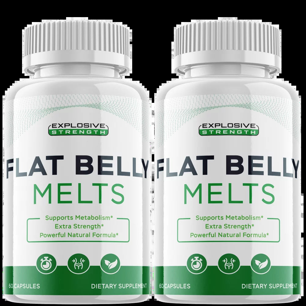 (2 Pack) Flat Belly Melts - Keto Weight Loss Formula - Energy & Focus Boosting Dietary Supplements for Weight Management & Metabolism - Advanced Fat Burn Raspberry Ketones Pills - 120 Capsules