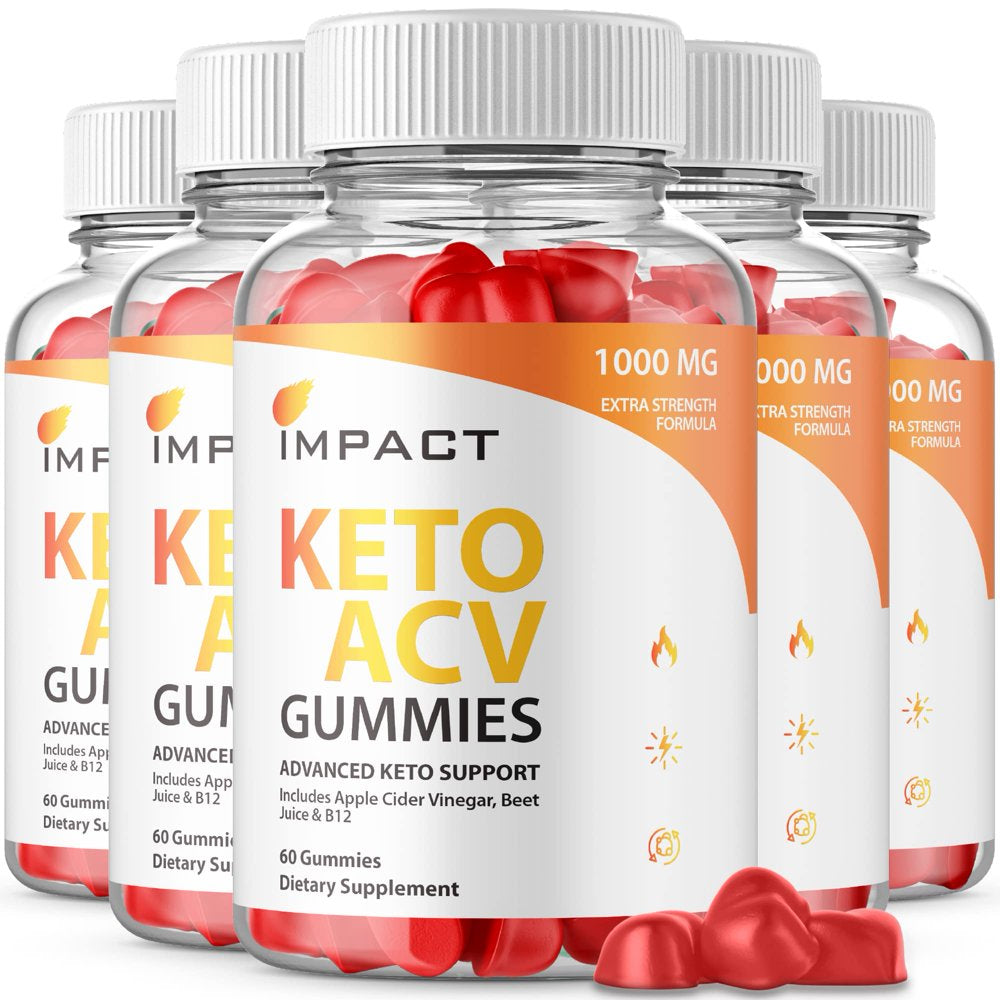 (5 Pack) Impact Keto ACV Gummies Advanced - Official Formula, Vegan Impact Keto plus ACV Gummies (300 Count)