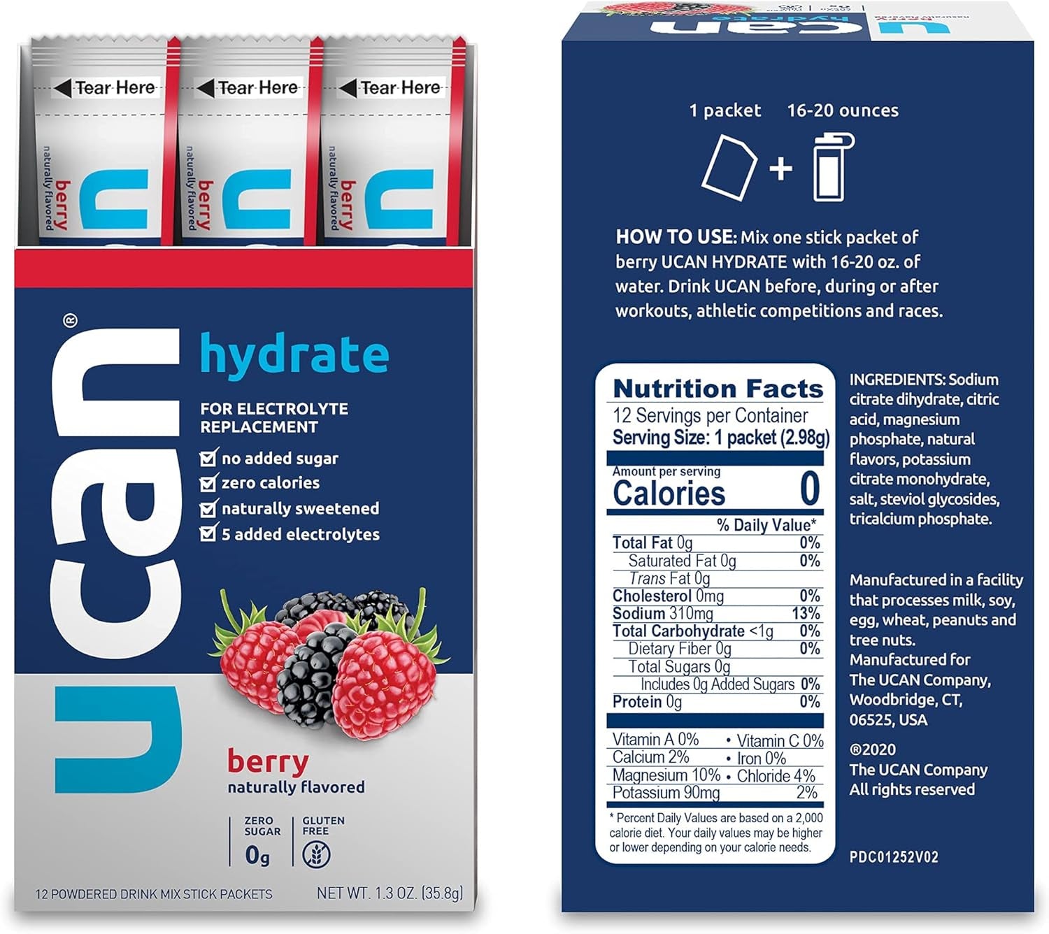 UCAN Watermelon & Berry Hydrate Stick Pack Bundle - Great for Running, Training, Fitness, Cycling, Crossfit & More | Sugar-Free, Vegan, & Keto Friendly Energy Supplement