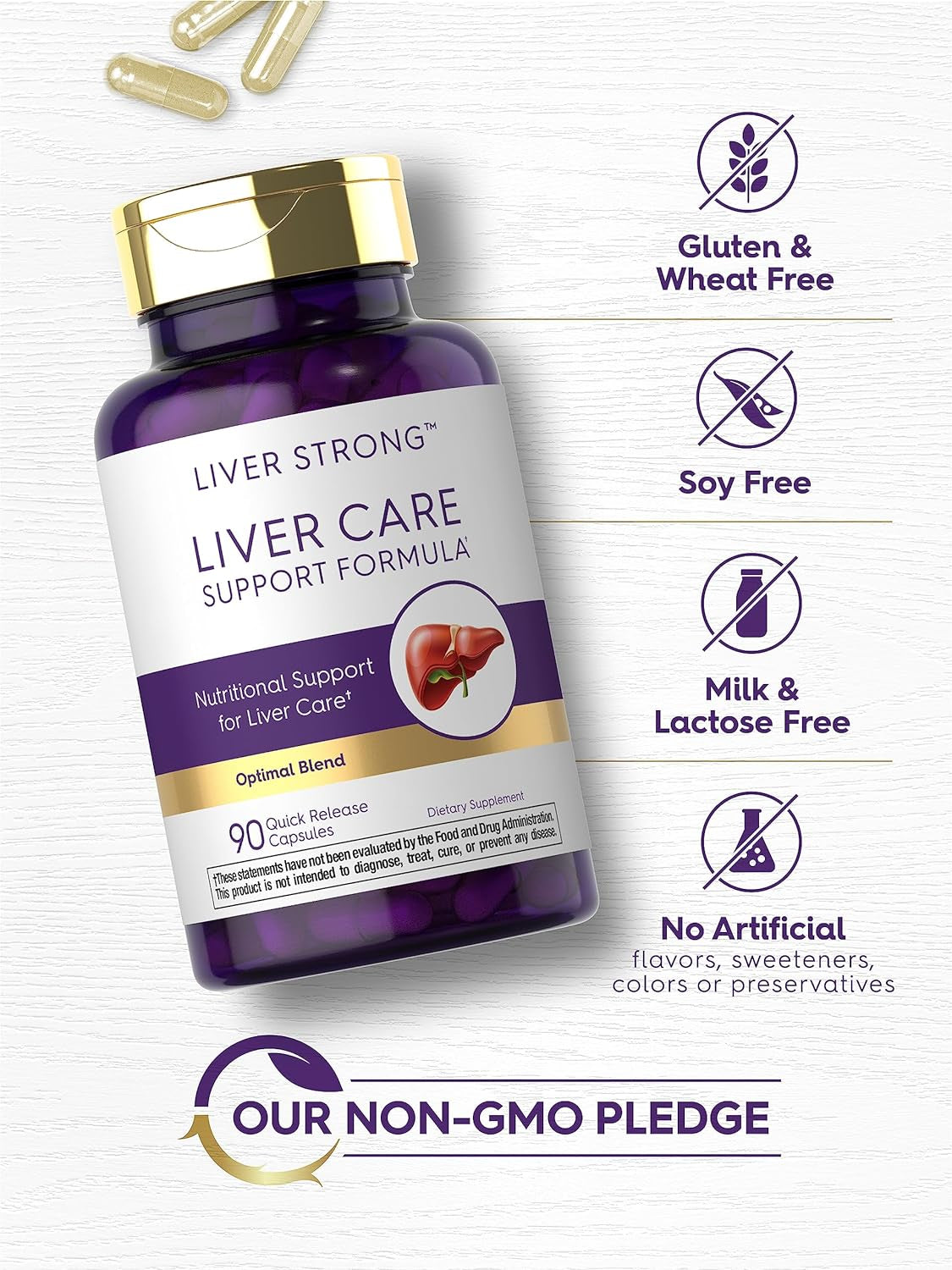 Carlyle Liver Support Supplement | 90 Capsules | Powerful Complex | Liver Care Formula | Non-Gmo, Gluten Fee