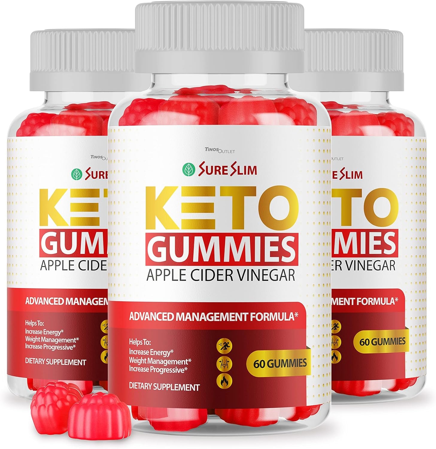 (3 Pack) Sure Slim Keto ACV Gummies - New Advance Formula Apple Cider Vinegar Slimsure Keto Gummys, Sureslimketo Gummy S, Sureslim Keto Reviews Gummies, for 90 Days Supply.